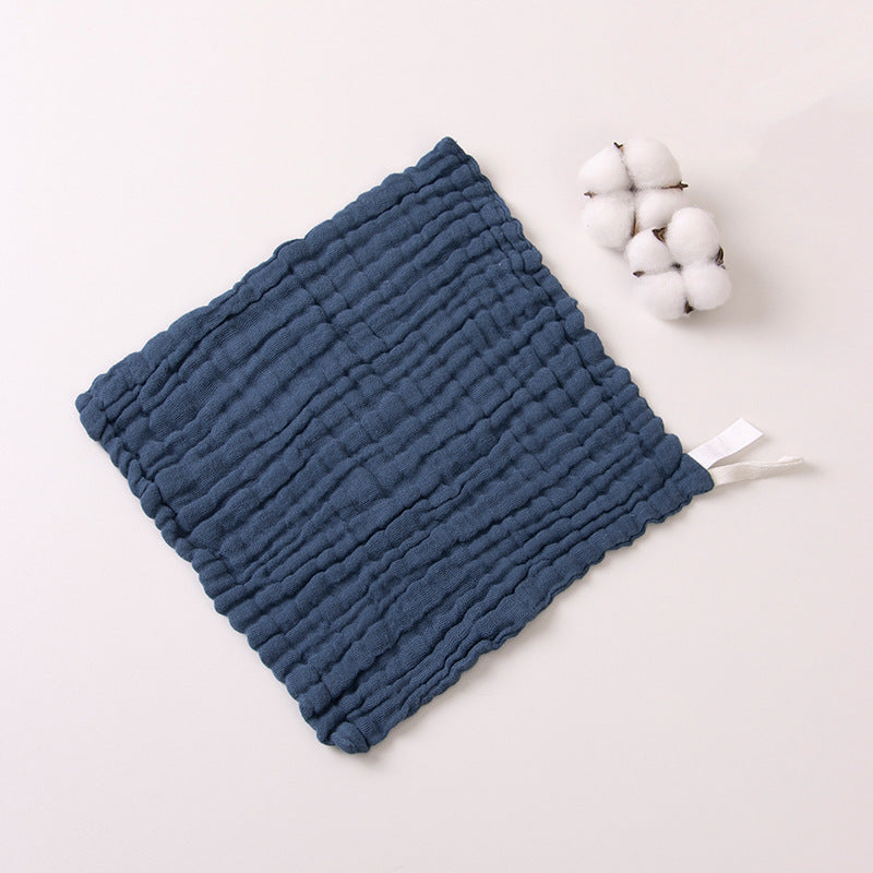 100% Muslin Cotton Baby Wash Cloth – 30*30 CM 6-Layer Solid Color Gauze Square Scarf