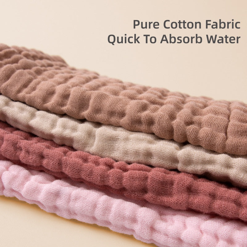 100% Muslin Cotton Baby Wash Cloth – 30*30 CM 6-Layer Solid Color Gauze Square Scarf