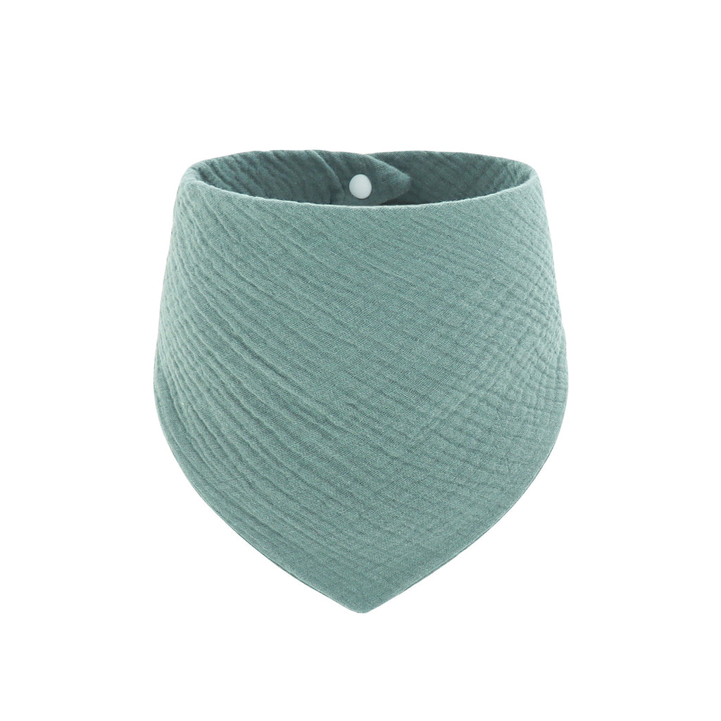 Soft Cotton Adjustable 4-Layer Drooling Baby Bibs – Solid Color Triangular Baby Scarf for Teething
