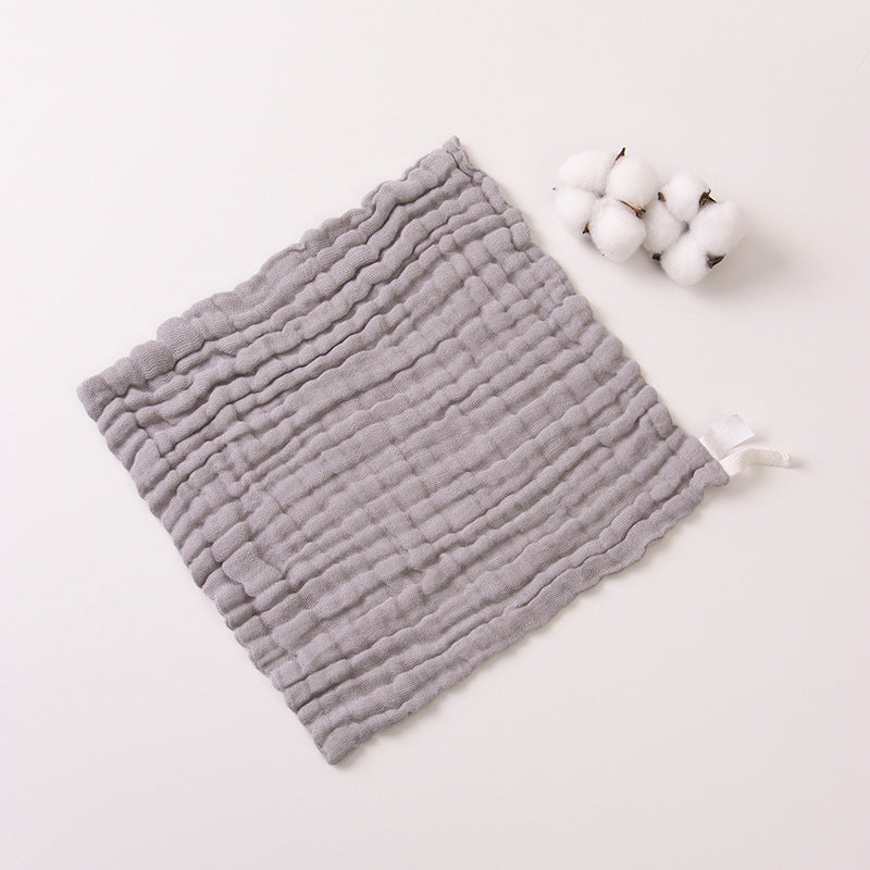 100% Muslin Cotton Baby Wash Cloth – 30*30 CM 6-Layer Solid Color Gauze Square Scarf