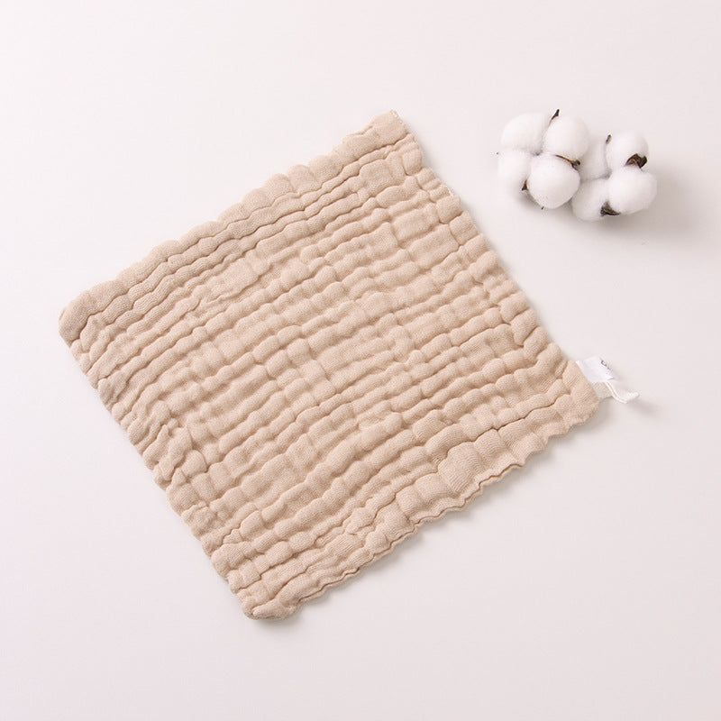 100% Muslin Cotton Baby Wash Cloth – 30*30 CM 6-Layer Solid Color Gauze Square Scarf