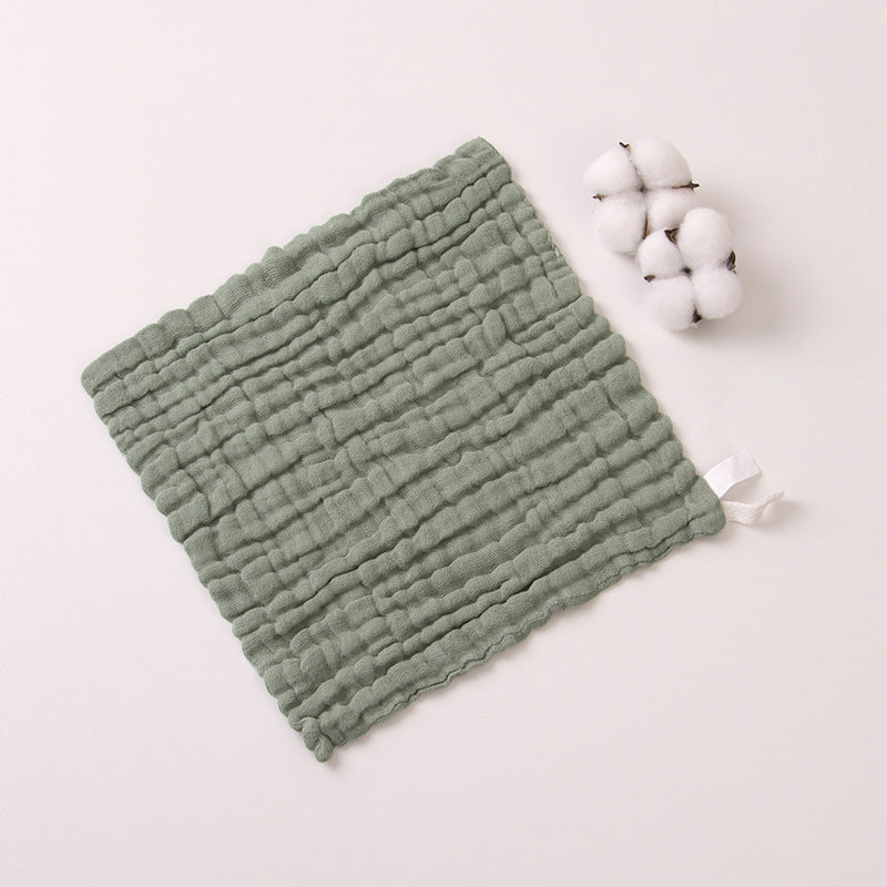 100% Muslin Cotton Baby Wash Cloth – 30*30 CM 6-Layer Solid Color Gauze Square Scarf