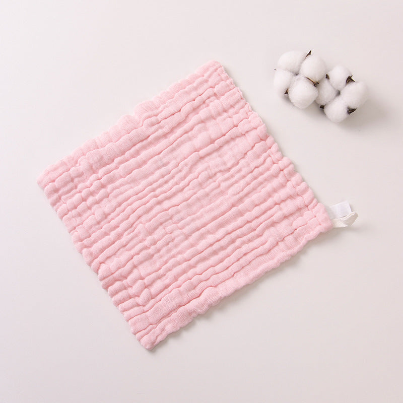 100% Muslin Cotton Baby Wash Cloth – 30*30 CM 6-Layer Solid Color Gauze Square Scarf