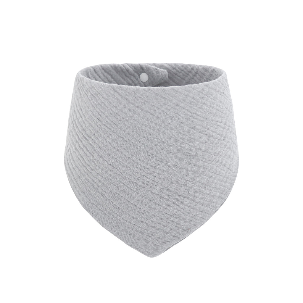 Soft Cotton Adjustable 4-Layer Drooling Baby Bibs – Solid Color Triangular Baby Scarf for Teething