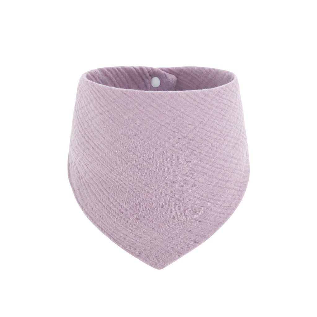 Soft Cotton Adjustable 4-Layer Drooling Baby Bibs – Solid Color Triangular Baby Scarf for Teething