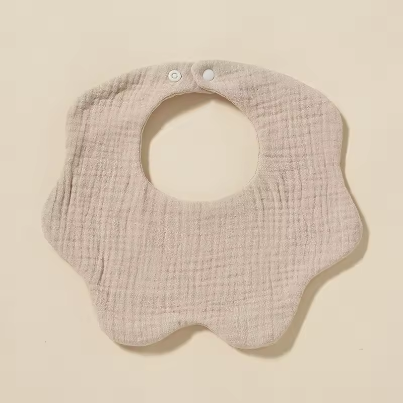 Newborn Muslin 360 Bibs – 100% Cotton, 6-Layer Absorbent, Soft Baby Bib with Secure Button Closure