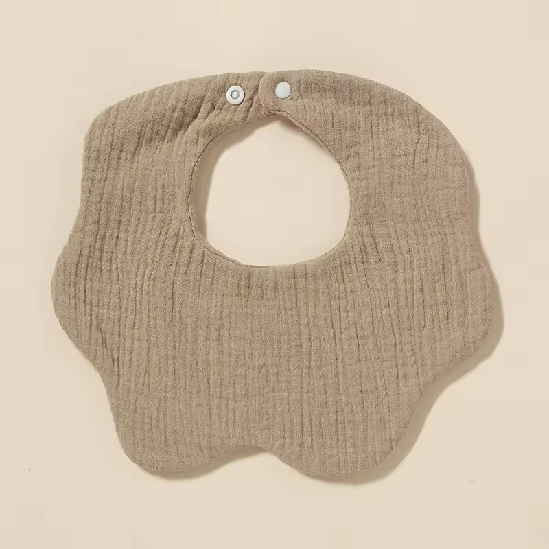 Newborn Muslin 360 Bibs – 100% Cotton, 6-Layer Absorbent, Soft Baby Bib with Secure Button Closure