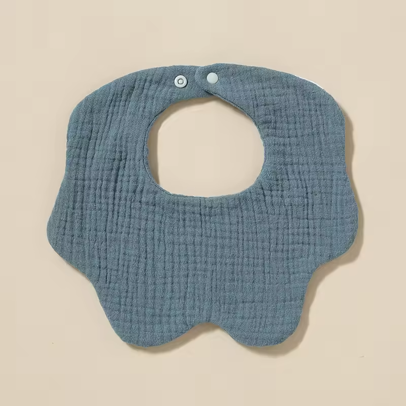 Newborn Muslin 360 Bibs – 100% Cotton, 6-Layer Absorbent, Soft Baby Bib with Secure Button Closure
