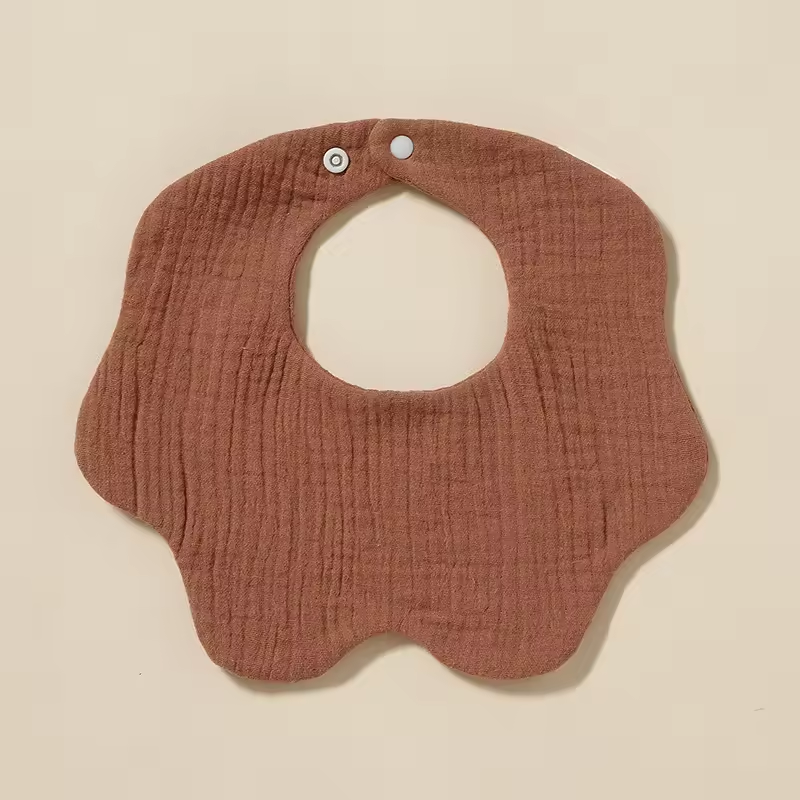 Newborn Muslin 360 Bibs – 100% Cotton, 6-Layer Absorbent, Soft Baby Bib with Secure Button Closure