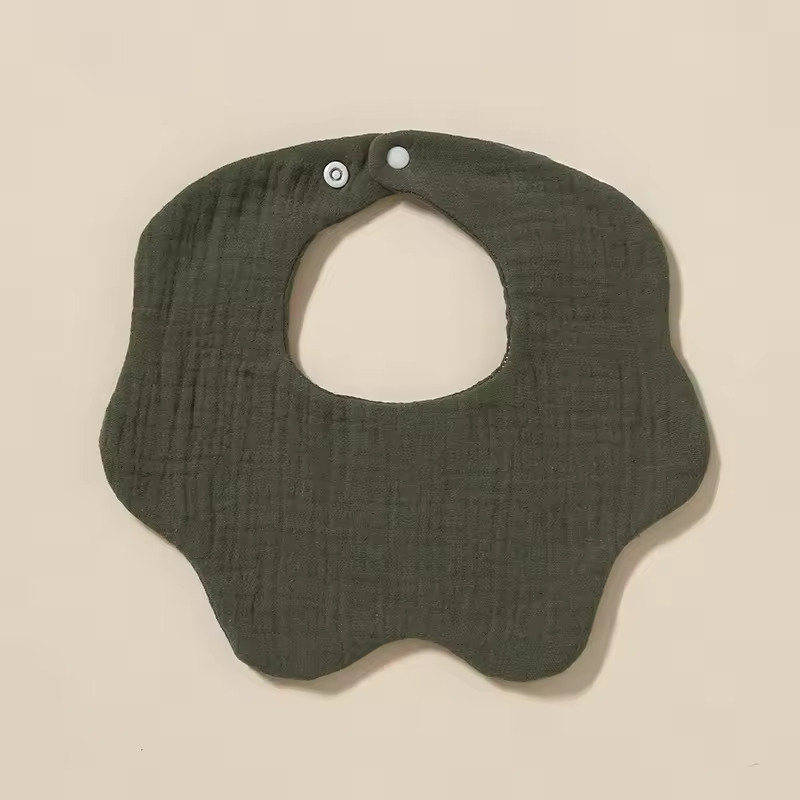 Newborn Muslin 360 Bibs – 100% Cotton, 6-Layer Absorbent, Soft Baby Bib with Secure Button Closure