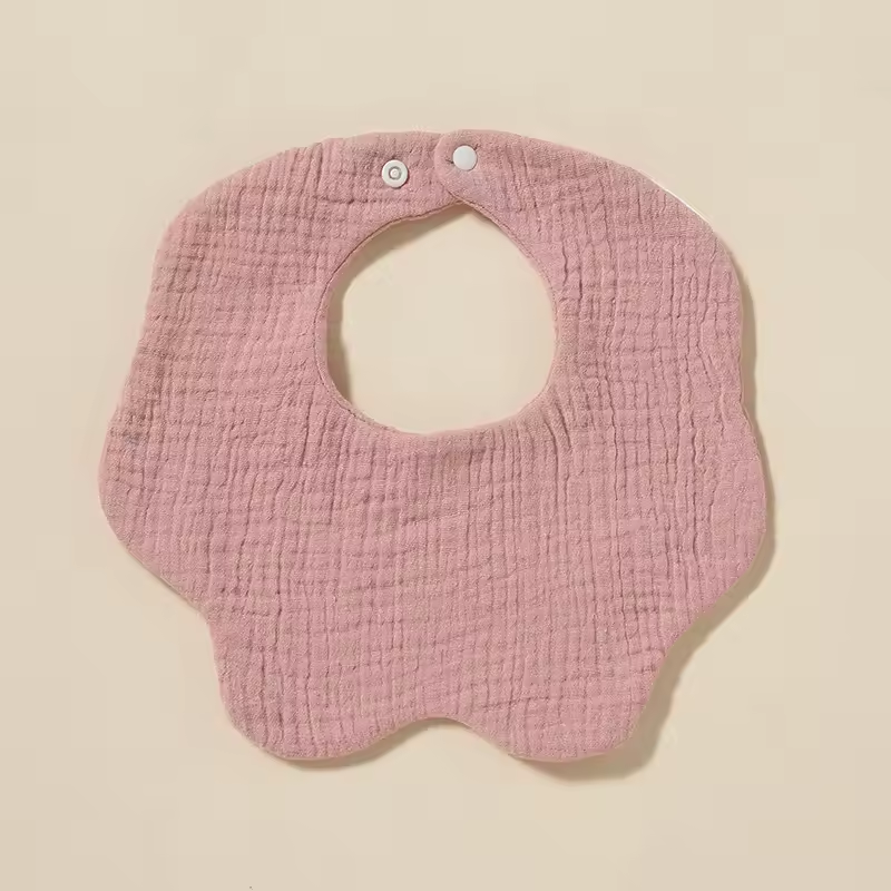 Newborn Muslin 360 Bibs – 100% Cotton, 6-Layer Absorbent, Soft Baby Bib with Secure Button Closure