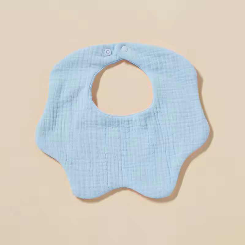 Newborn Muslin 360 Bibs – 100% Cotton, 6-Layer Absorbent, Soft Baby Bib with Secure Button Closure