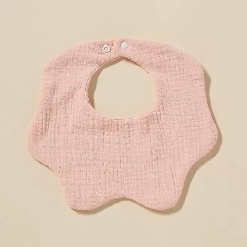 Newborn Muslin 360 Bibs – 100% Cotton, 6-Layer Absorbent, Soft Baby Bib with Secure Button Closure