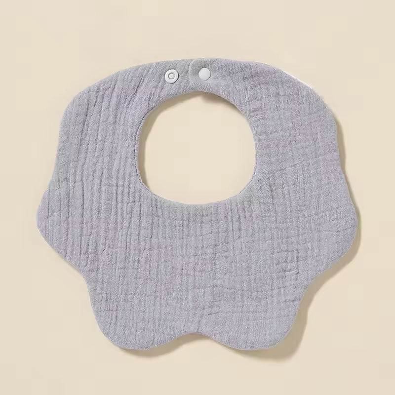 Newborn Muslin 360 Bibs – 100% Cotton, 6-Layer Absorbent, Soft Baby Bib with Secure Button Closure