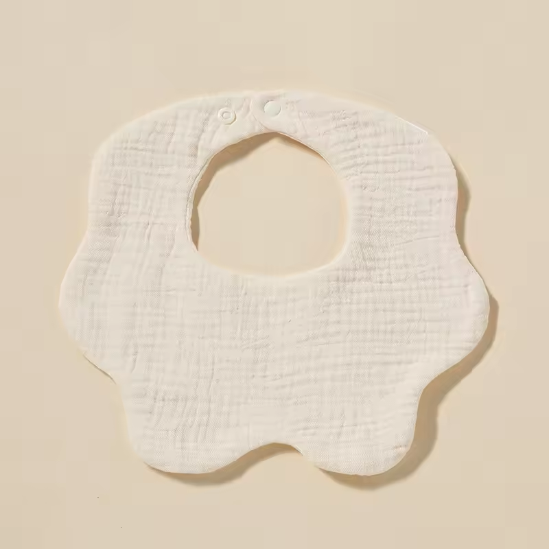 Newborn Muslin 360 Bibs – 100% Cotton, 6-Layer Absorbent, Soft Baby Bib with Secure Button Closure