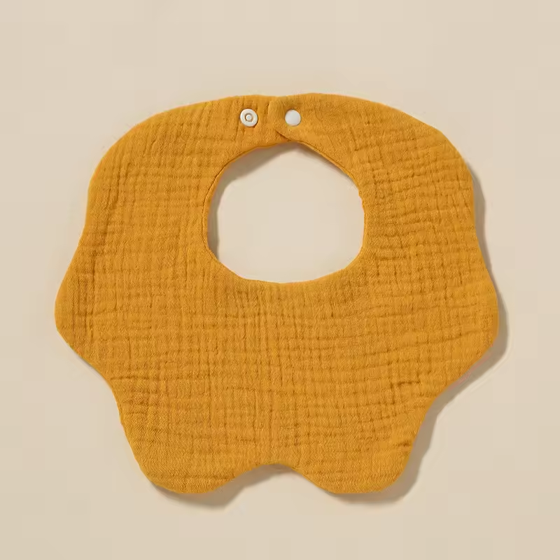 Newborn Muslin 360 Bibs – 100% Cotton, 6-Layer Absorbent, Soft Baby Bib with Secure Button Closure