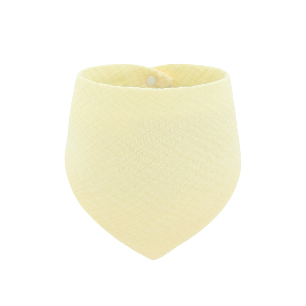 Soft Cotton Adjustable 4-Layer Drooling Baby Bibs – Solid Color Triangular Baby Scarf for Teething