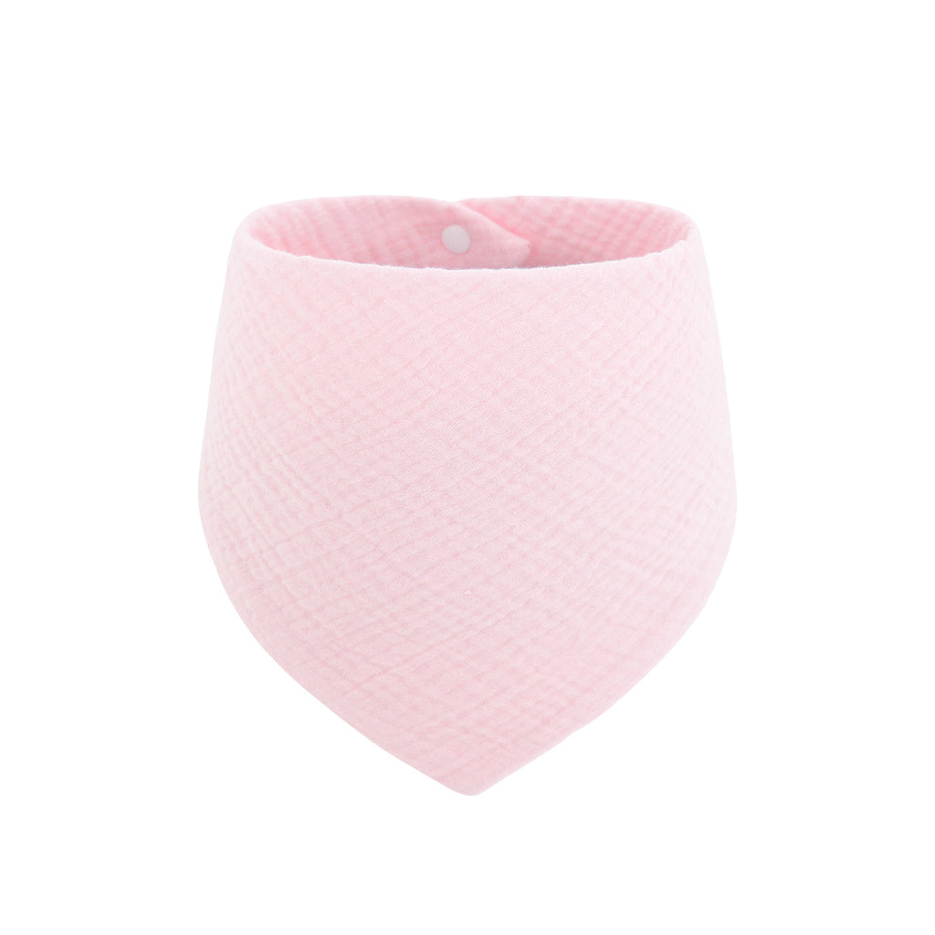Soft Cotton Adjustable 4-Layer Drooling Baby Bibs – Solid Color Triangular Baby Scarf for Teething