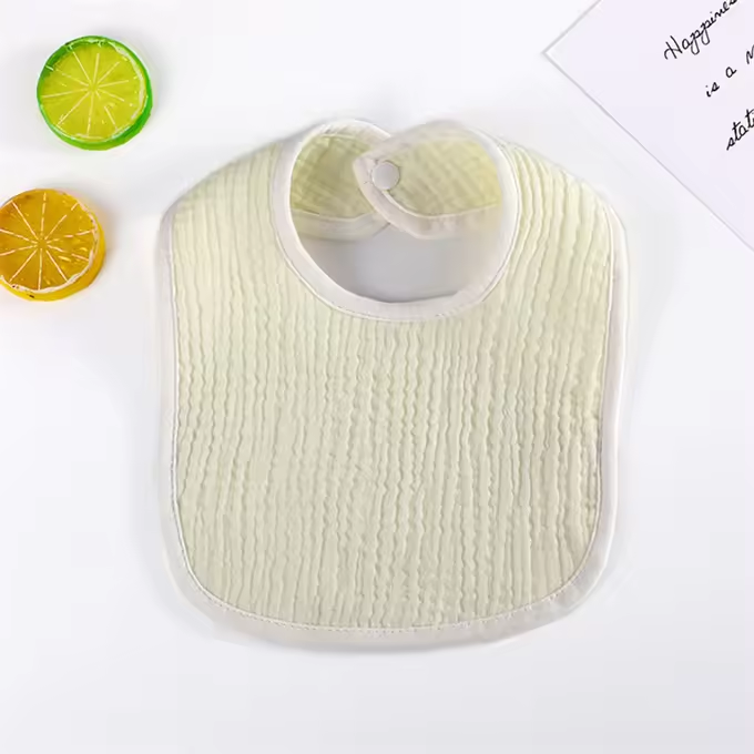 Soft Organic Cotton Muslin Baby Bibs – Newborn U-shaped Bib With Adjustable Snap Closure